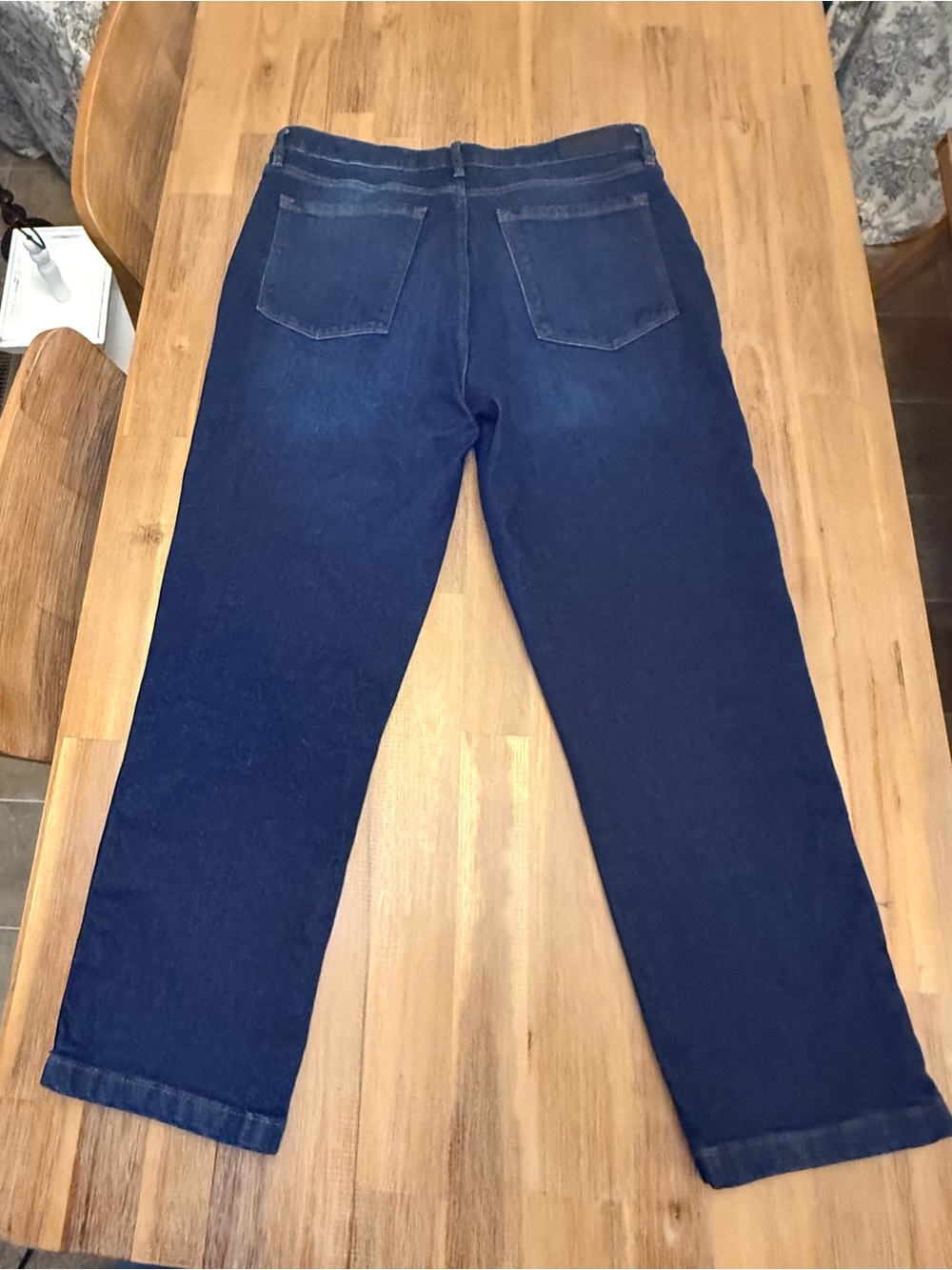 Karl Lagerfeld Women's Navy and Black Side-Trim Relaxed Jeans - Picture 5 of 9